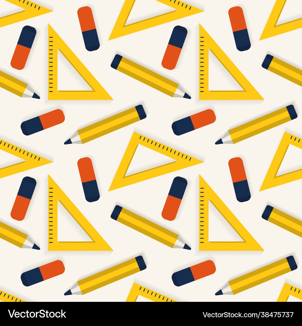 Seamless background with stationery pattern vector image