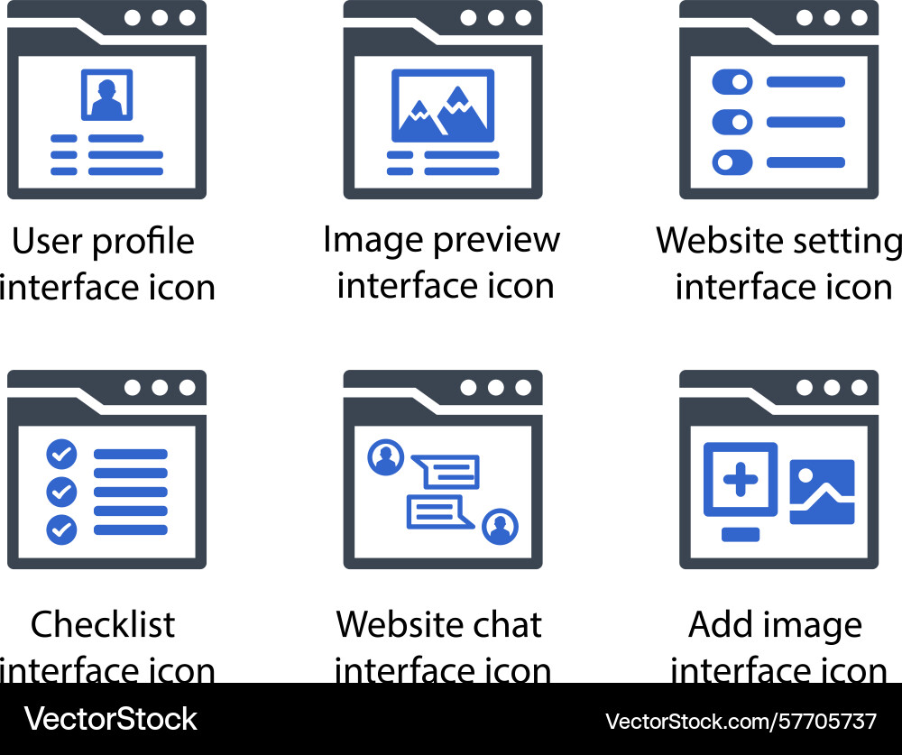 User profile image preview website setting vector image