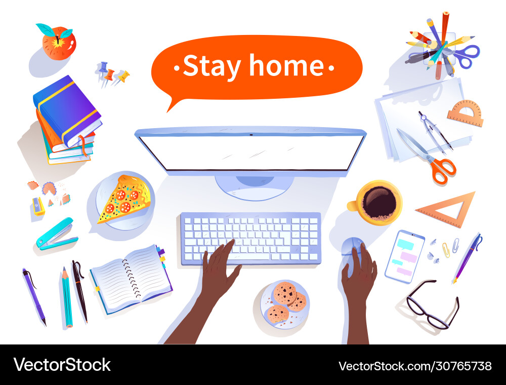 A bunch items that are on table A bunch items that are on table vector image