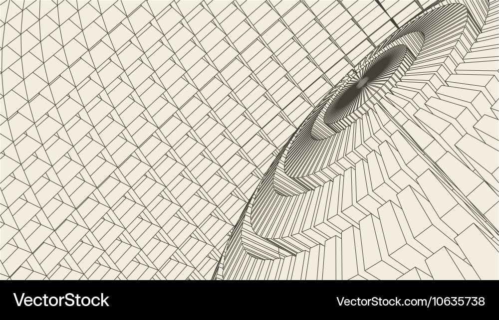 Abstract 3d illuminated distorted mesh sphere vector image