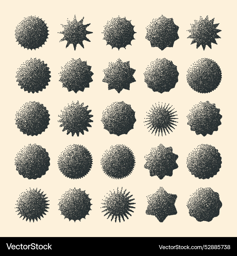 Brutalist geometric shapes dotted objects Brutalist geometric shapes dotted objects vector image