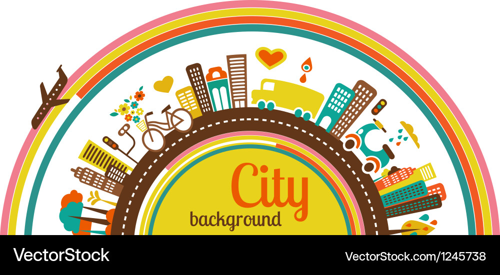 City Infographics with Icons Vector Image
