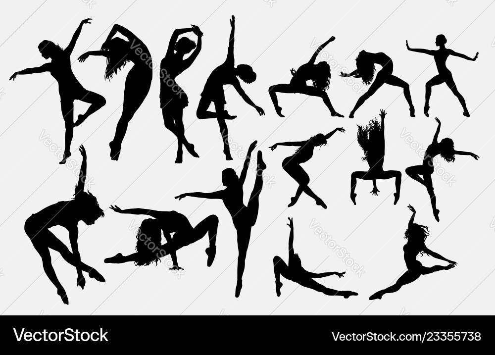 Dance Silhouettes - Action & Movement Vector Image