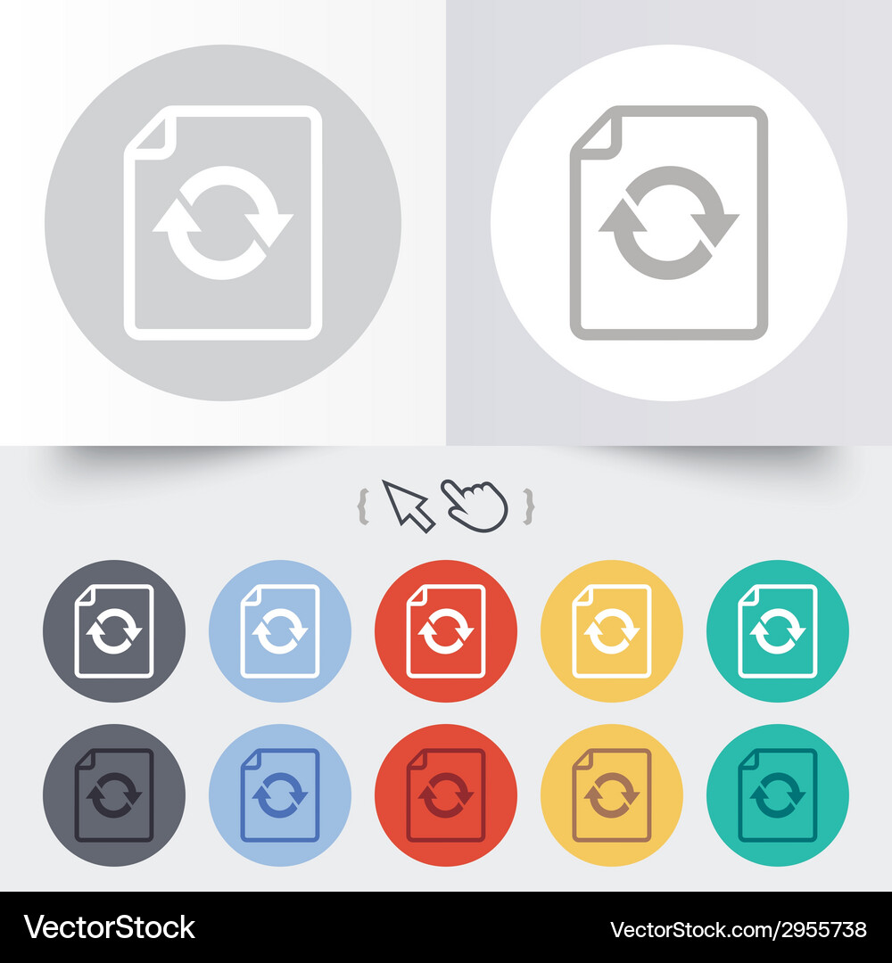 File document refresh icon reload doc symbol Vector Image