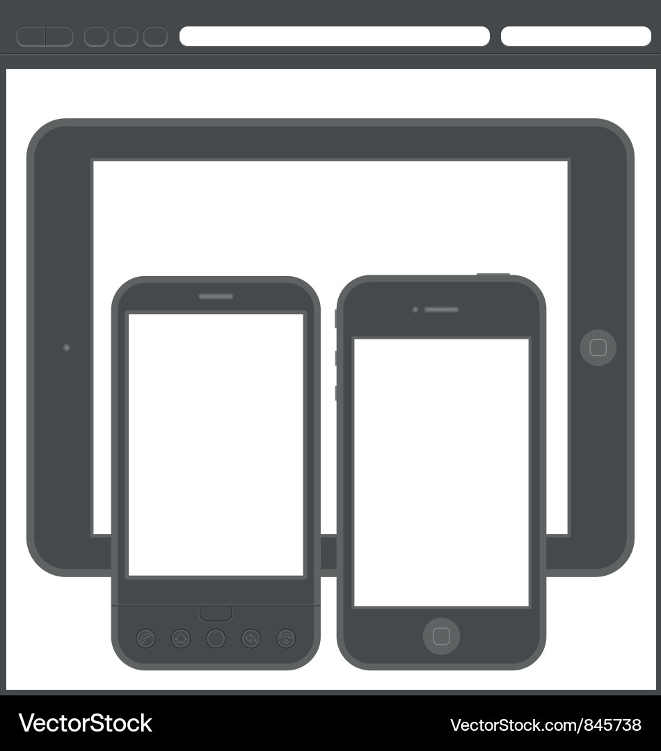 Mobile App Mockups & Layouts Vector Image
