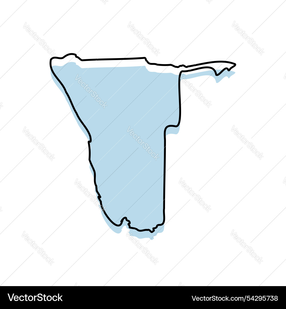 Namibia map with body and outline isolated vector image