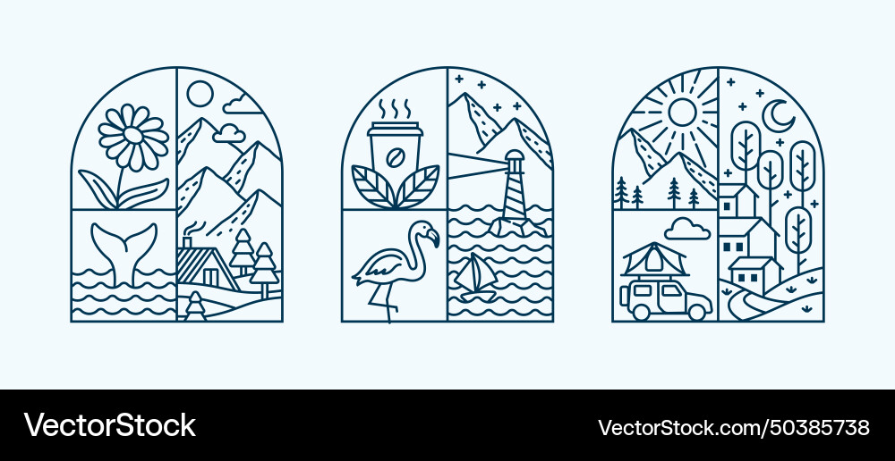 Natural view in the form of a window Natural view in the form of a window vector image