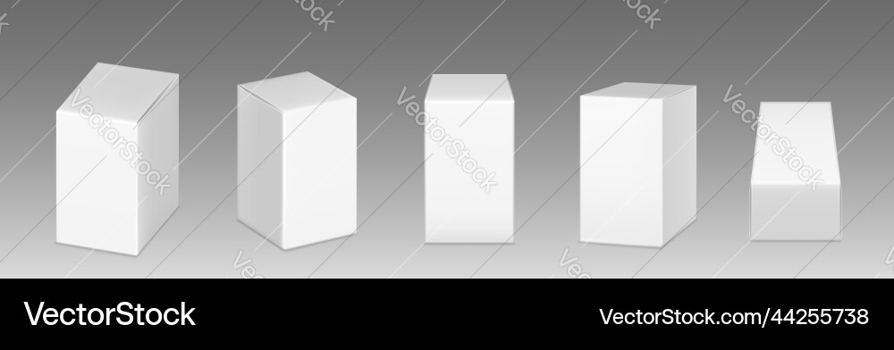 Realistic set of box mockups png isolated Realistic set of box mockups png isolated vector image