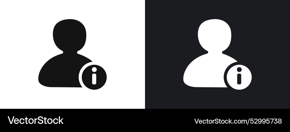 User information icon linear graphics set in black vector image