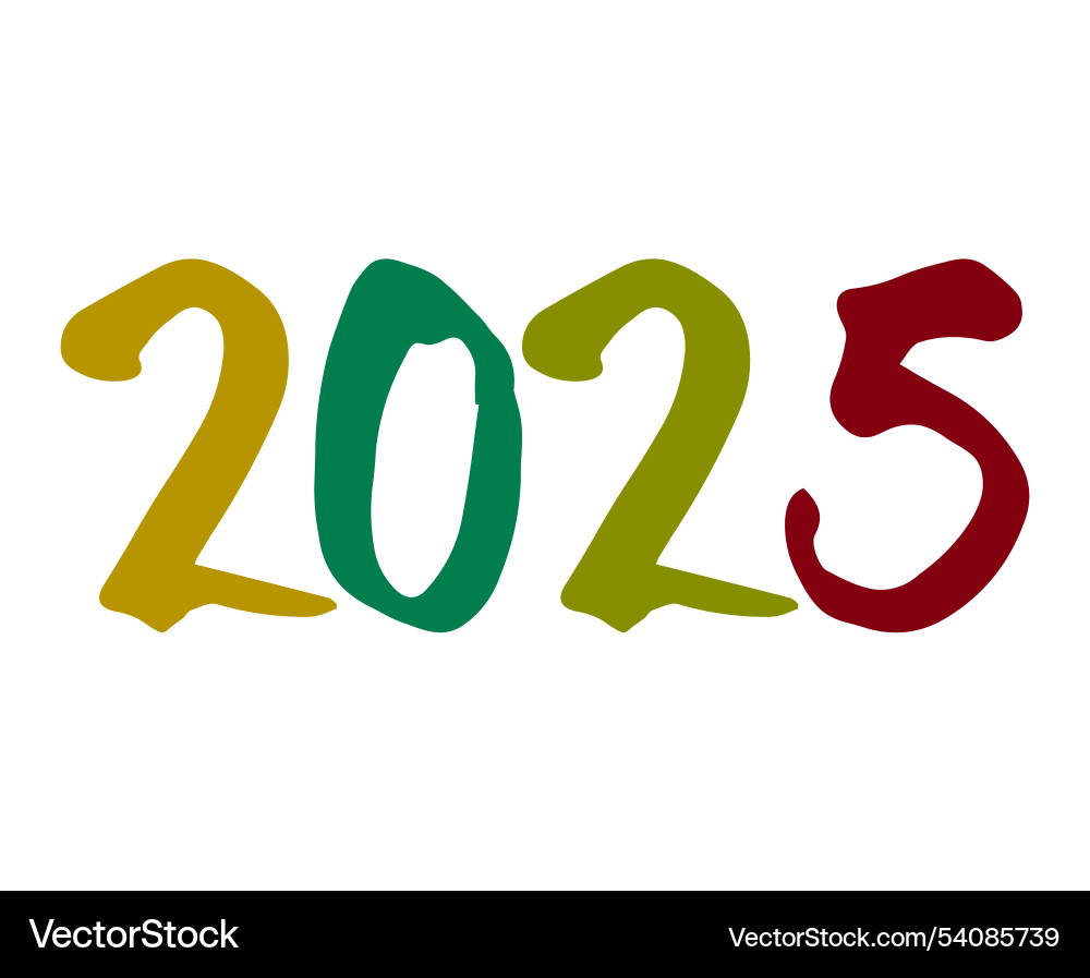 2025 Happy New Year Holiday Design Multicolor Vector Image 2025 Happy New Year Holiday Design Multicolor Vector 54085739