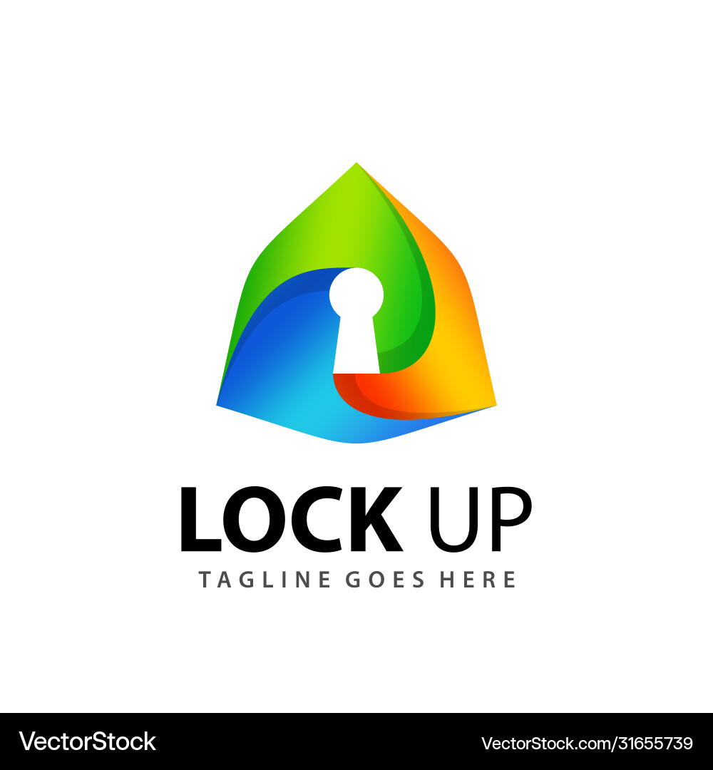 Abstract gradient lock up logo design template Vector Image