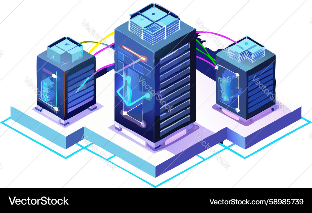 Digital Data Network System Vector Image