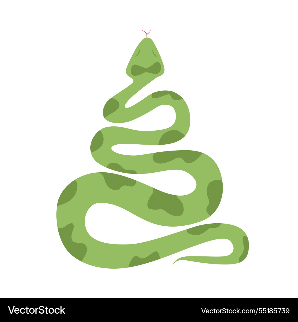 Green snake it slides up Green snake it slides up Vector Image