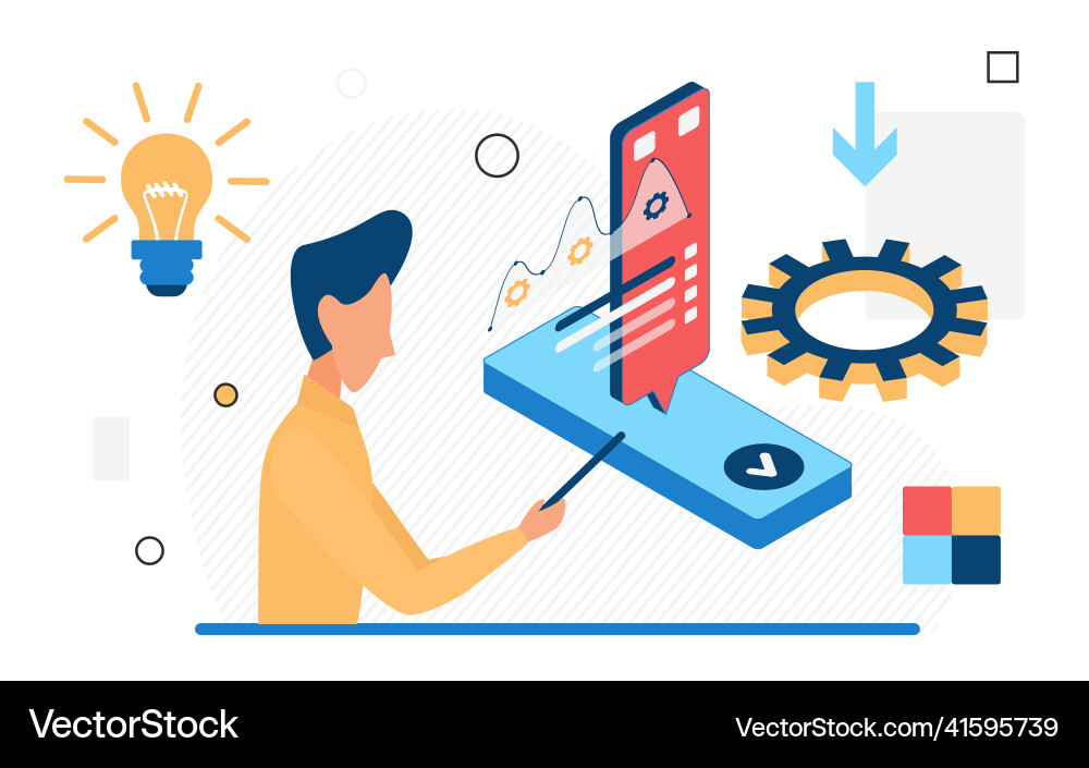 Online monitoring and tracking application system vector image