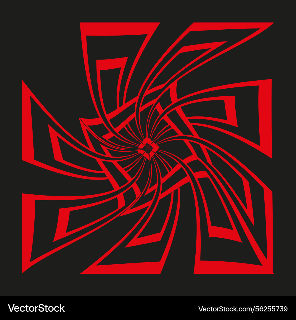 Red spiral twisted triangle shape dynamic vortex Red spiral twisted triangle shape dynamic vortex Vector Image