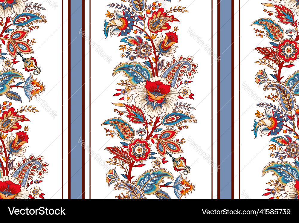 Seamless floral painted textile in the manner Seamless floral painted textile in the manner vector image