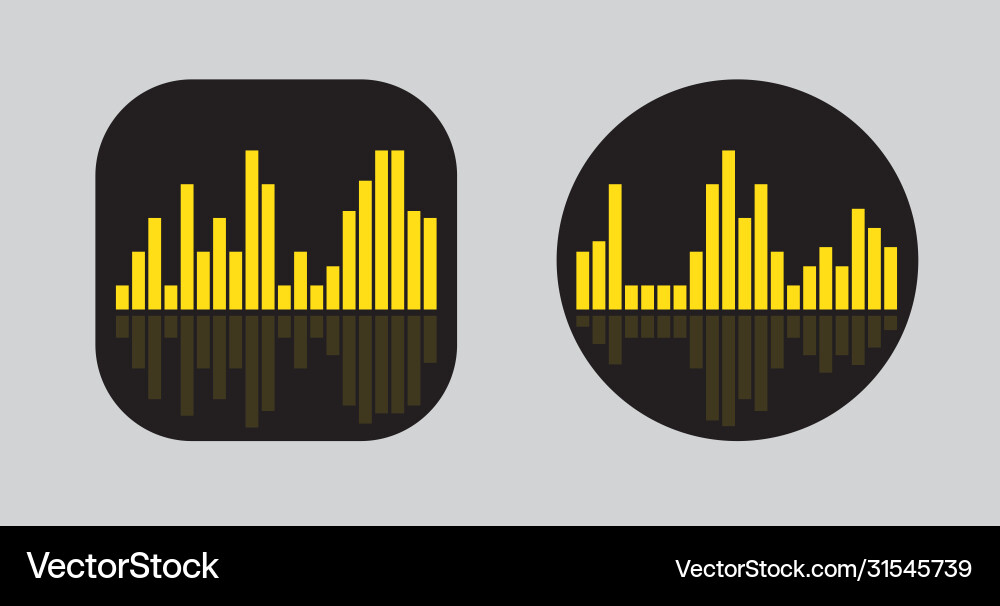 Two icons design with waves equalizer eq Two icons design with waves equalizer eq vector image