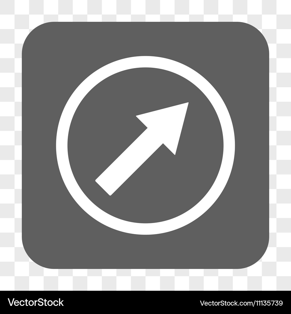 Up-right rounded arrow square button Vector Image