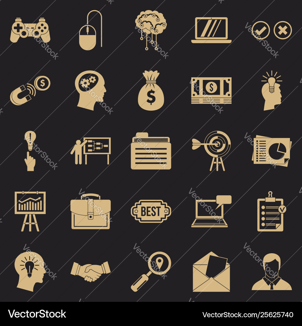Creating game icons set simple style Creating game icons set simple style Vector Image