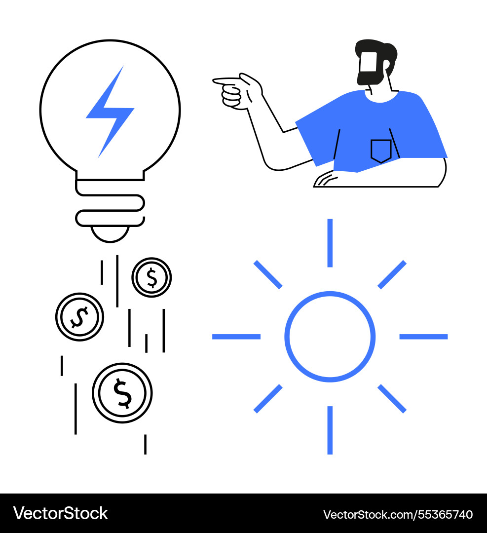 Creative ideas leading to financial success Vector Image