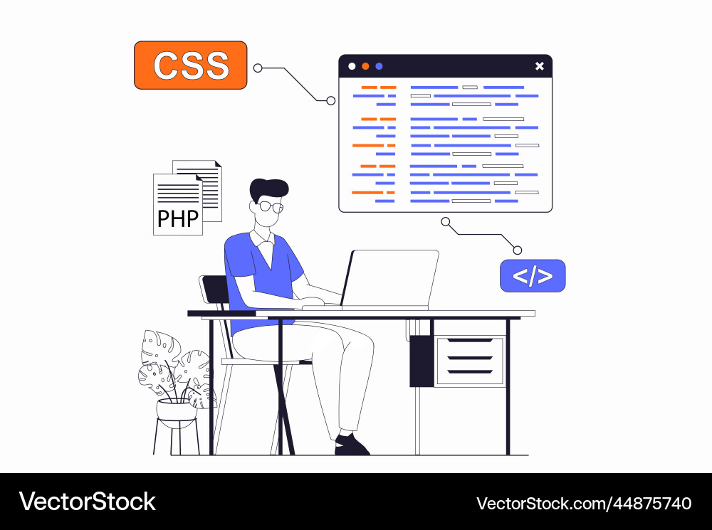 Development and programming concept with people Development and programming concept with people vector image