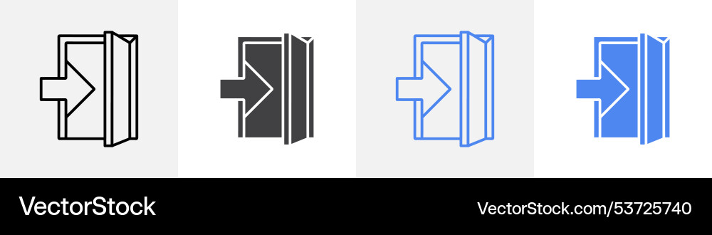 Exit icon set use for web vector image