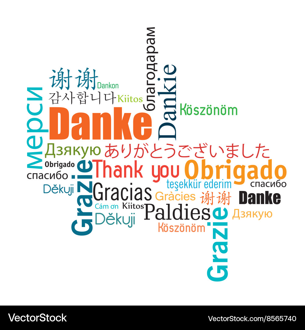 Global Gratitude Phrases vector image
