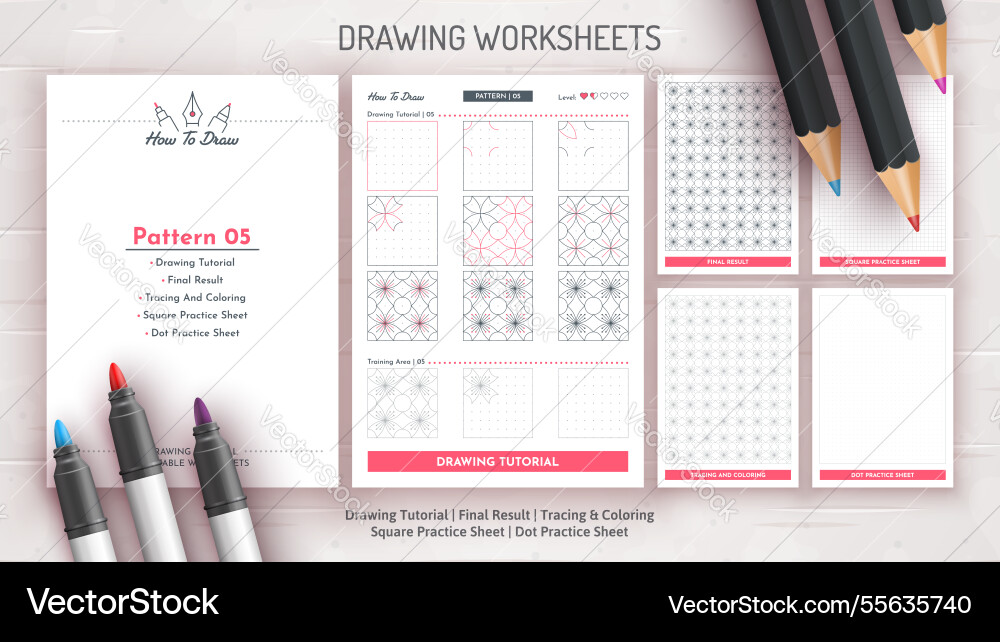 How to draw a pattern step by drawing vector image