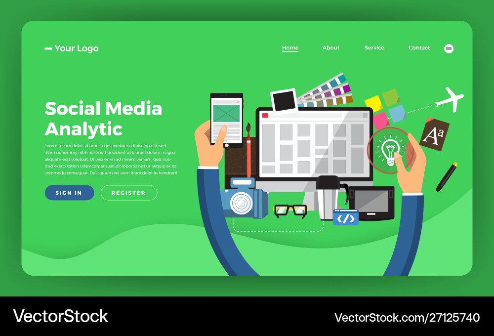 Mock-up design website flat concept Mock-up design website flat concept vector image
