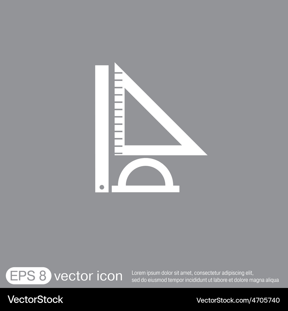 Ruler protractor triangle symbol of geometry Vector Image