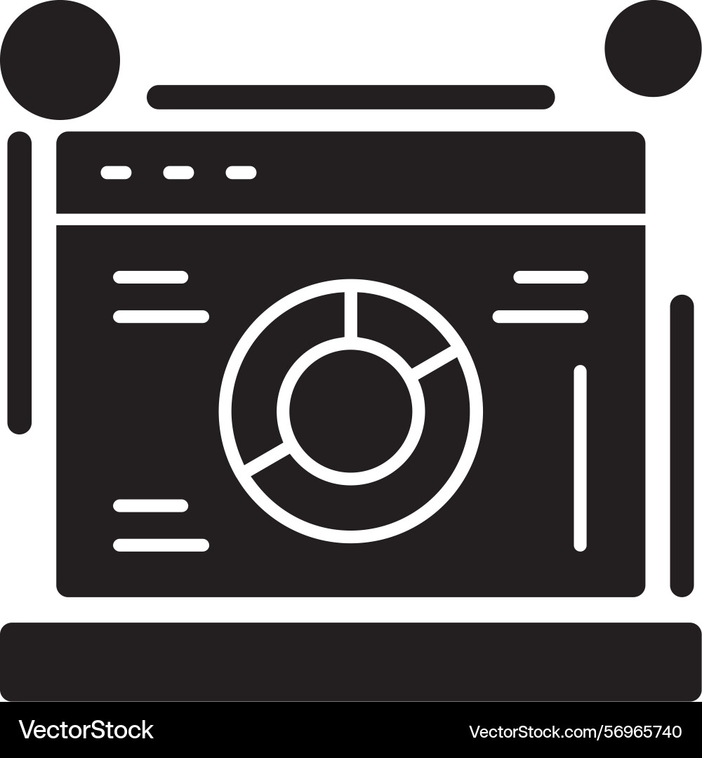 Web analytics glyph style icon design vector image