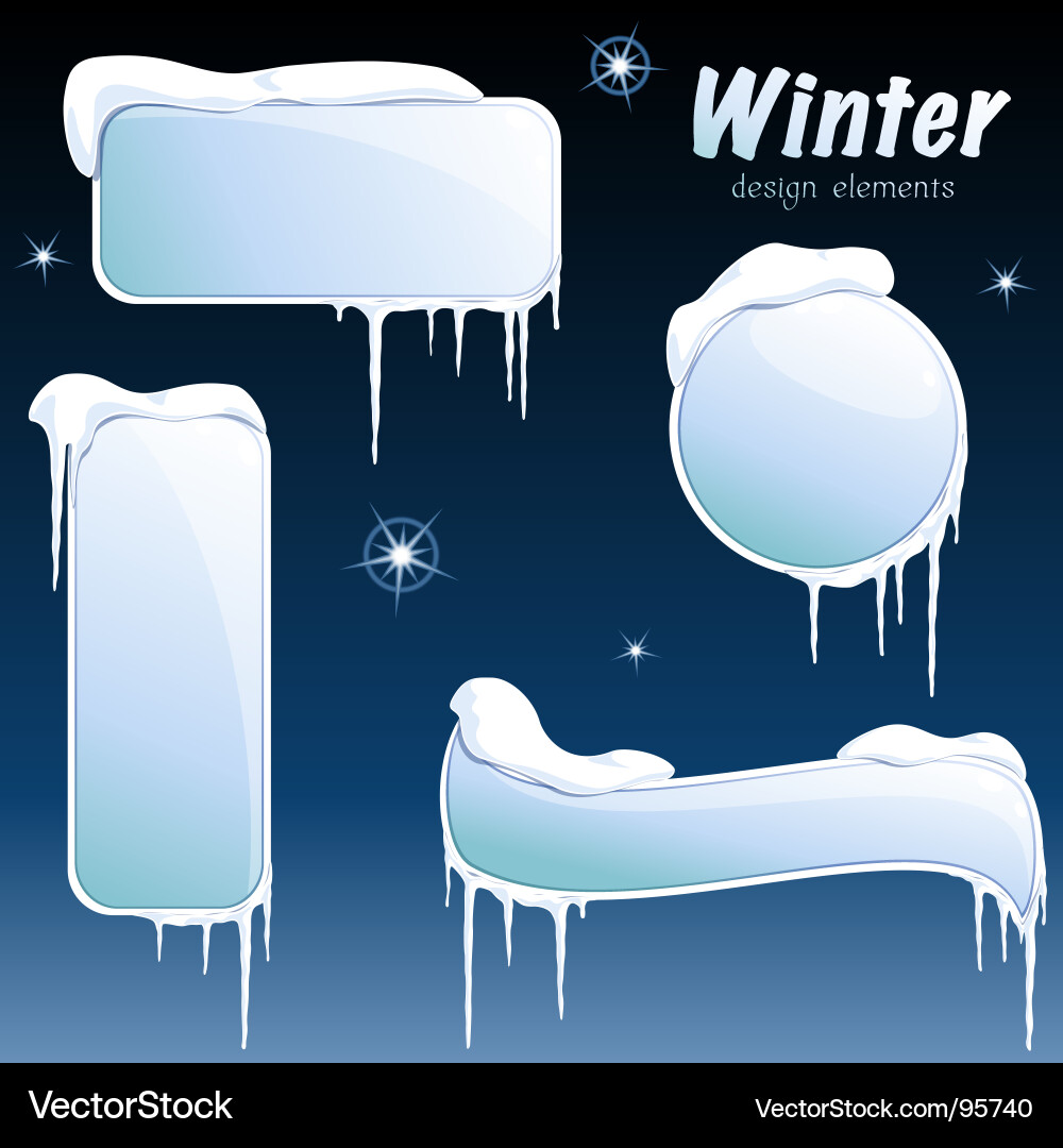 Winter Glossy Banners vector image