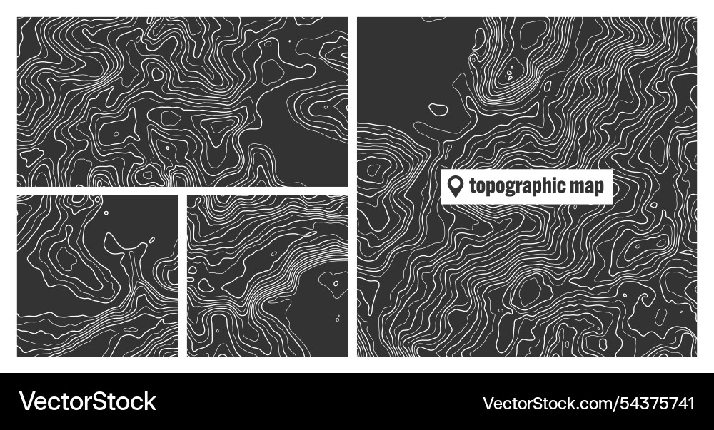 Colorful topographic map sets with contour lines Colorful topographic map sets with contour lines vector image