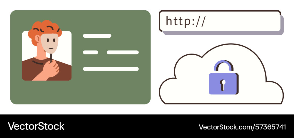Digital identity and secure internet access Digital identity and secure internet access vector image