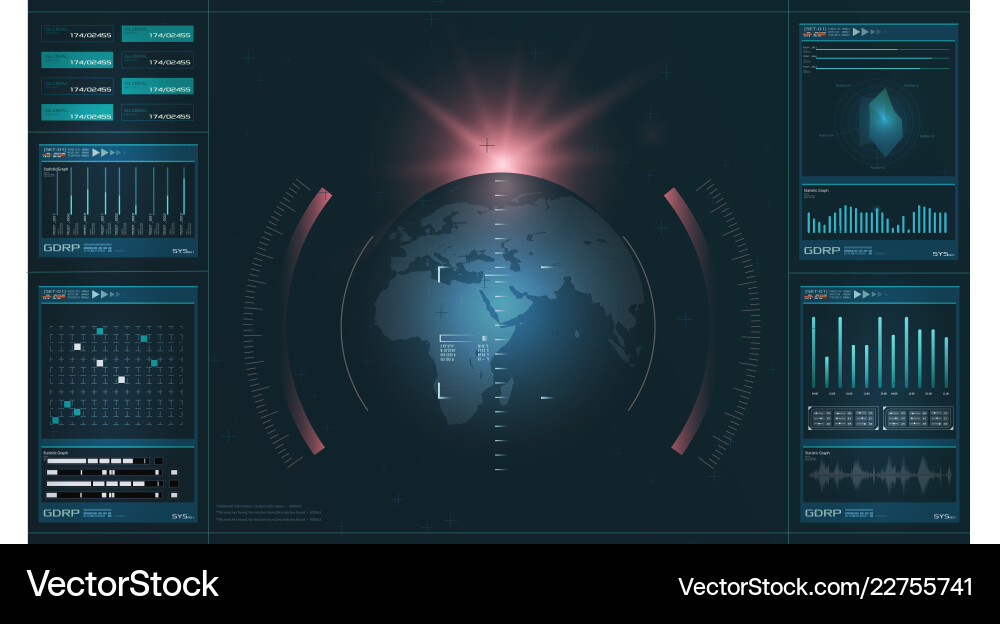 Futuristic Tech Display - HUD Interface vector image