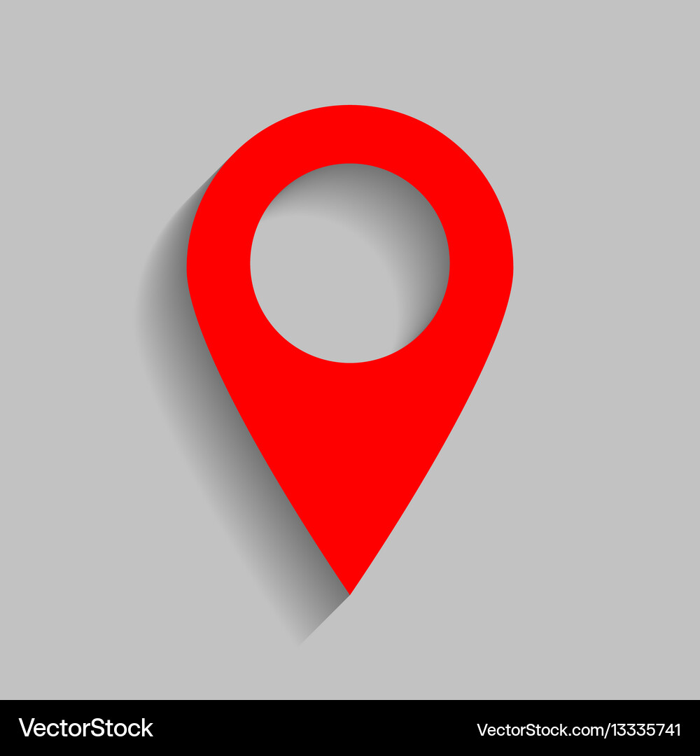 Mark pointer sign red icon with soft Vector Image