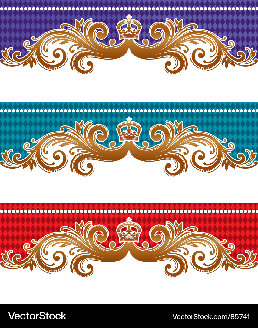 Royal Scroll Border Vector Image