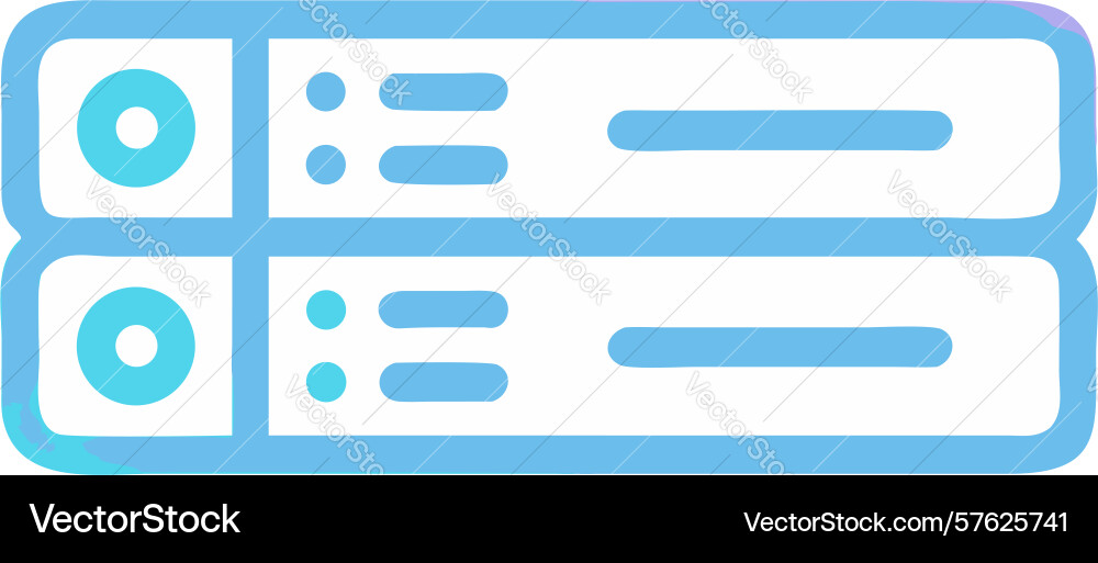 Server rack unit icon for data center management vector image