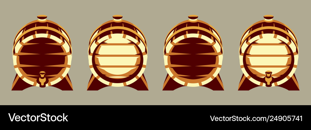 Set color templates with barrels for storing Vector Image