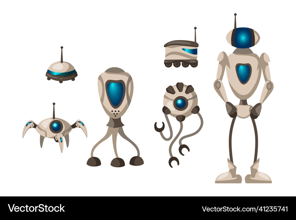 Verschiedene Modelle des Robotersets Verschiedene Modelle des Robotersets vektorbild