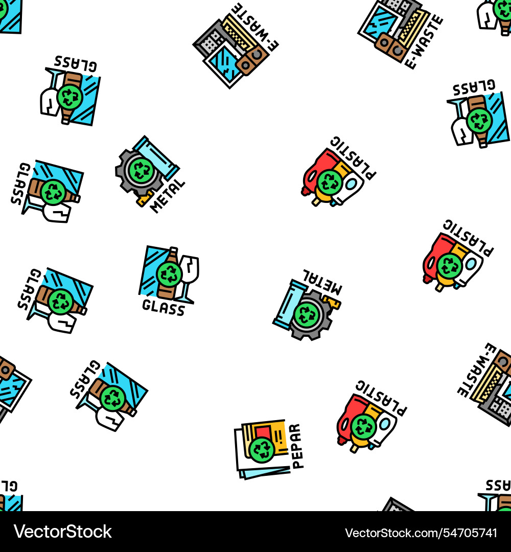 Waste sorting garbage plastic seamless pattern Waste sorting garbage plastic seamless pattern vector image