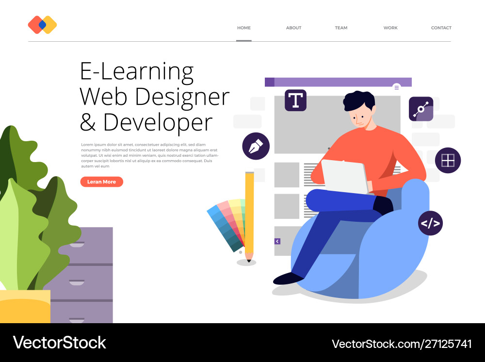 Web designer developer Web designer developer vector image