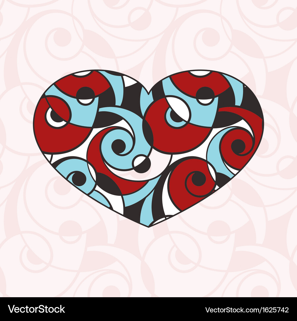 Abstract Heart Seamless Pattern Vector Image
