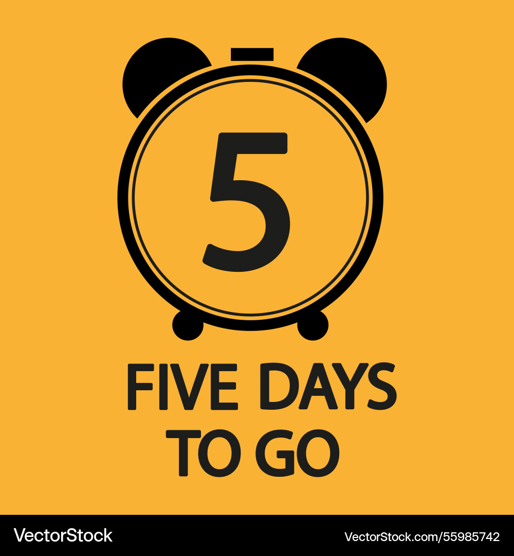 Countdown timer number five focus bold days Countdown timer number five focus bold days vector image