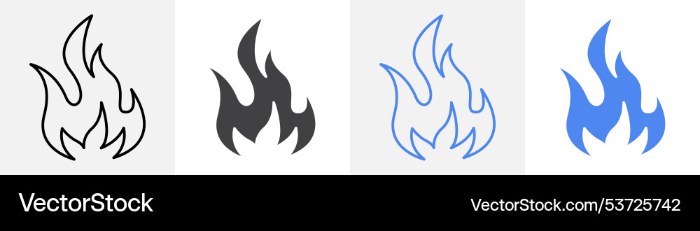 Fire icon set use for web Vector Image