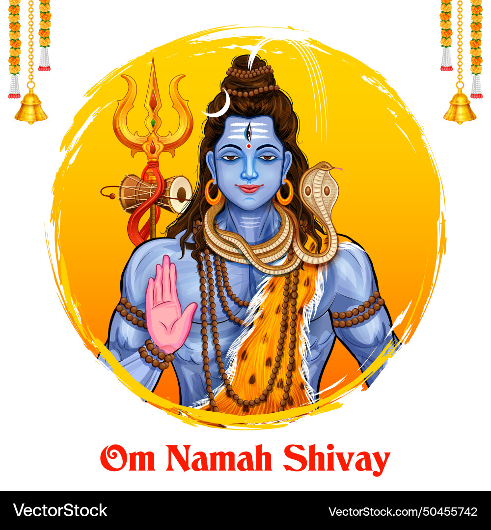 Lord shiva indian god of hindu for maha shivratri Lord shiva indian god of hindu for maha shivratri vector image