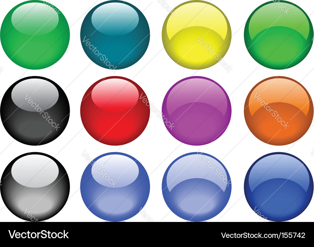 Modern Glass Buttons Vector Image