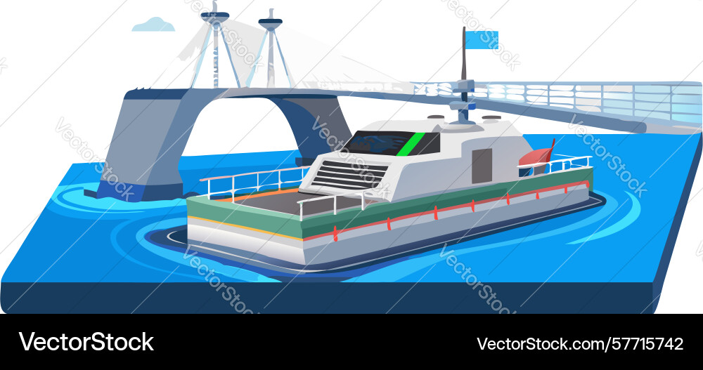 Modern passenger ship in port design generative Vector Image
