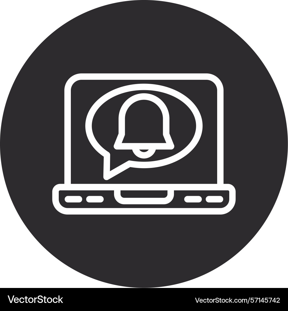 Push notification inverted circle black Vector Image