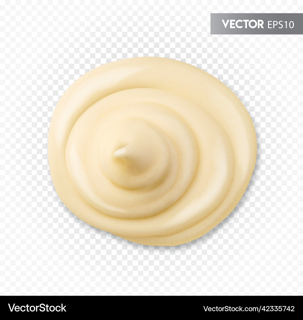 Runder Tropfen Mayonnaise Runder Tropfen Mayonnaise vektorbild
